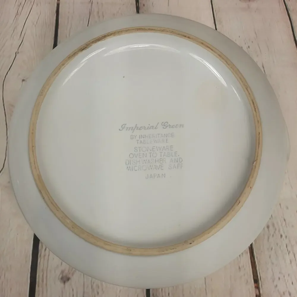 Inheritance Tableware Vintage Imperial Green Stoneware Covered Casserole Dish